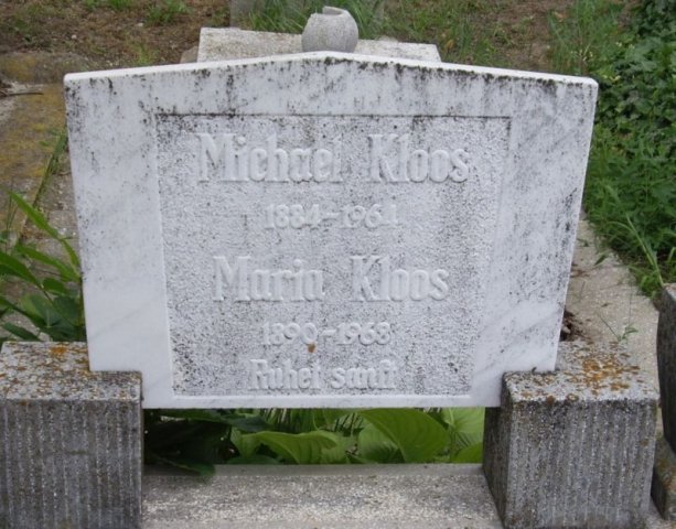 Kloos Michael 1884-1964 Schmidt Maria 1890-1968 Grabstein